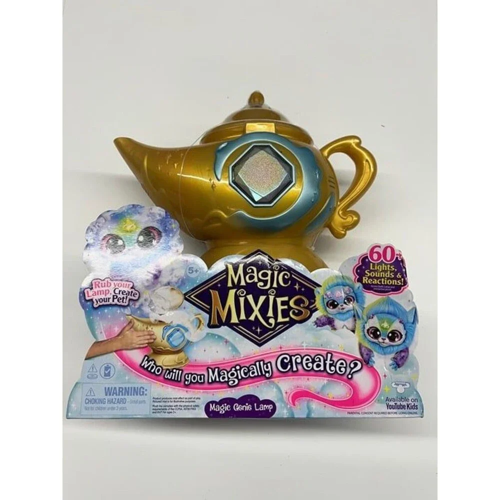 New Magic Mixies Magic Genie Lamp Pink 8 inch Plush Toy 60 Lights & Sounds